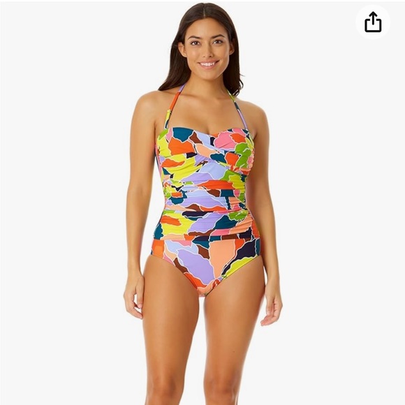 Anne Cole Standard Twist Front Shirred One Piece Bikini - Picture 1 of 10